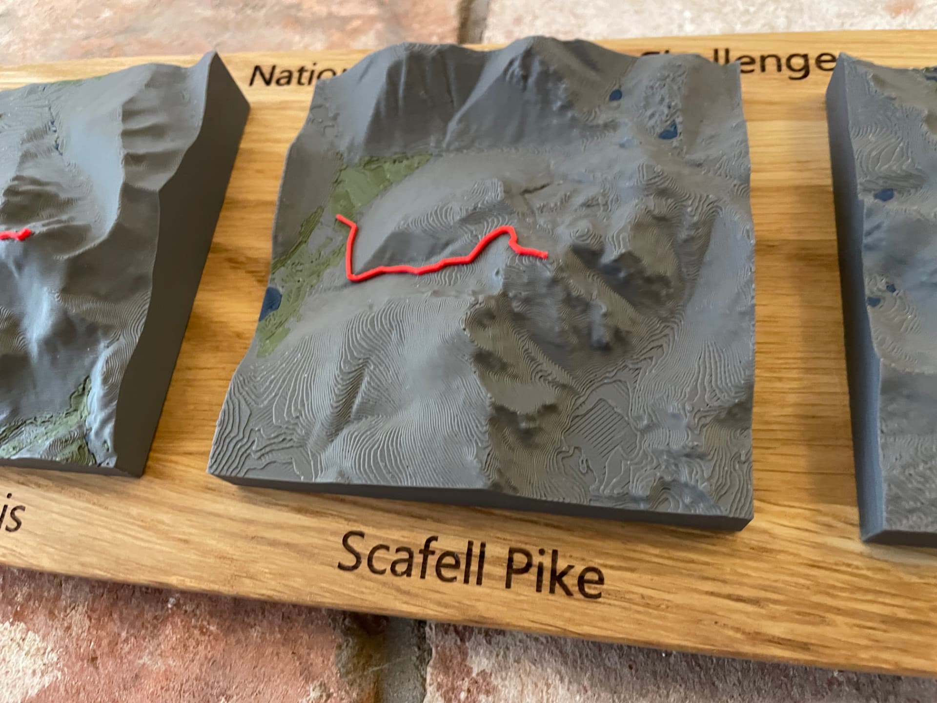 Scafell Pike with printed route line
