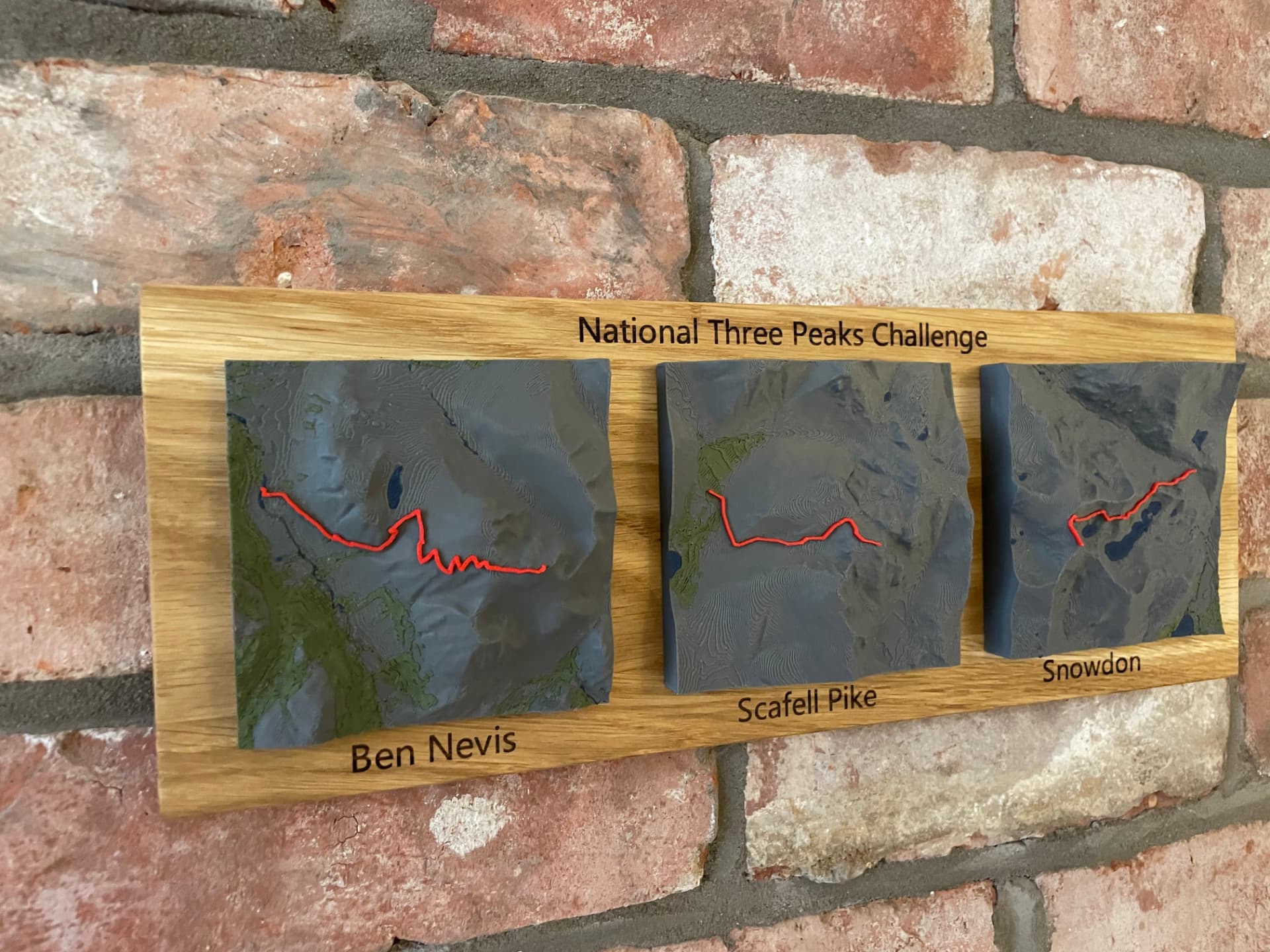 Three Peaks set with peak engravings